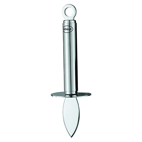 Rösle Austernbrecher, hochwertiges Austernmesser mit Rundgriff zum Zubereiten von Muscheln und anderen Meeresfrüchten, Handschutz, Edelstahl 18/10, Silber Cover