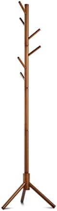 Wooden Tree Coat Rack Stand, 6 Hooks - 3 Adjustable Sizes Free Standing Coat Rack, Hallway/Entryway Coat Hanger Stand for Clothes, Suits, Accessories