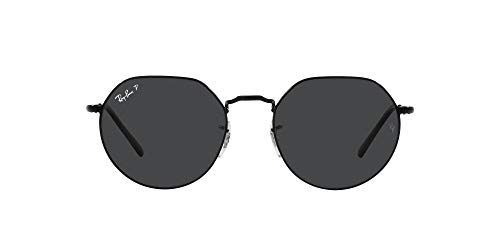 Ray-Ban Rb3565 Jack, Lunettes de Soleil Femme, Noir/Noir polarisé, 55 mm