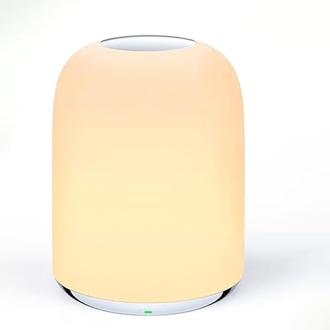 Hifree Touch Bedside Table Lamp,Portable USB-C Rechargeable Night Light for Kids. RGB Dimmable with 3 Modes for Bedroom, Nursery,Living Room. Soft Eye-Caring Small Lamp(Cold, Warm, and RGB) Cover