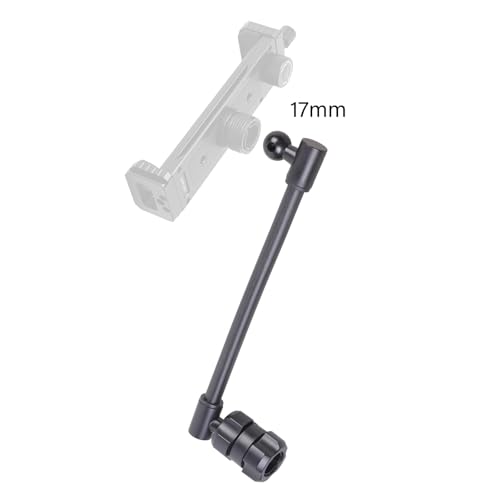 CEHTK Bras d'extension Ergonomique à rotule de 17 mm pour Support de téléphone sur Grille d'aération de Tableau de Bord de Voiture, Fixation Flexible et réglable en Angle, Noir – vue 2