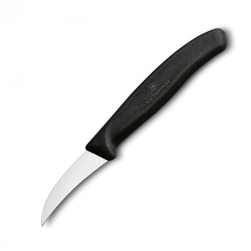 Produktfoto von Victorinox - Tourniermesser Swiss Classic Schwarz – 6 cm gebogen – ohne Wellenschliff – Gemüsemesser