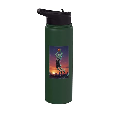 VICTOR ALIEN HACE UN MATE DE BALONCESTO SOBRE LA CIUDAD Stainless Steel Insulated Water Bottle