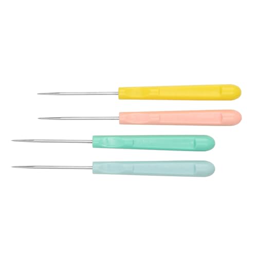 NUOBESTY 4 adet parça fondan modelleme aleti, kaymaz saplı, renkli şeker karıştırma iğnesi, pasta dekorasyonu, bisküvi, fondan, fırın aksesuarı