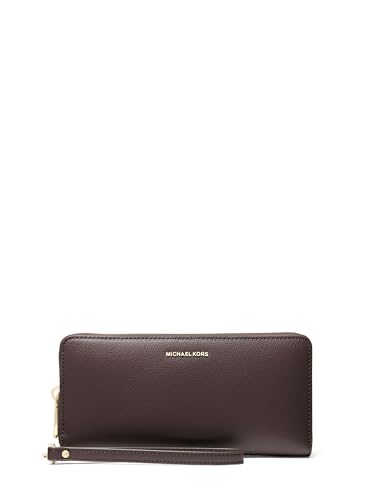 Image of Michael Kors Jet Set Travel Continental, Gold-Tone Hardware /Sahara Leather /Chocolate