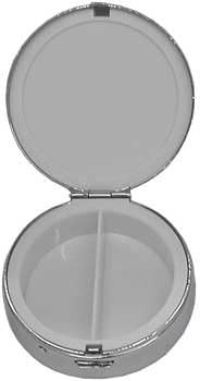 'Glitter Unicorn' Round Silver Pill Box/Compact Travel Case (Gift Box Edition)