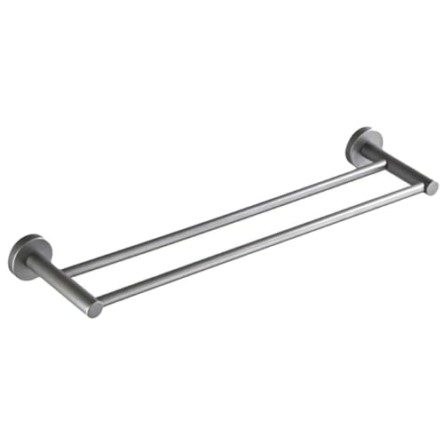 Économiseur d'espace porte-serviettes double de 50 cm gris
