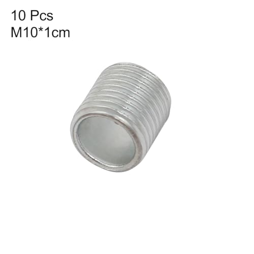 Image of uxcell Lamp Pipe Nipple, M10 Thread 10mm Length Hollow Lamps Repair Part Hardware for Lamp Lights, Zinc Plated Silver Tone, Pack of 10