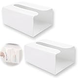 Papierhandtuchspender Ohne Bohren Wandmontage Papiertuchspender Papiertaschentücher Box Kosmetiktücher Boxen Handschuh-Spender Tissue Holder für Küche Büro Schlafzimmer Toiletten Wohnzimmer Bad 2 STK