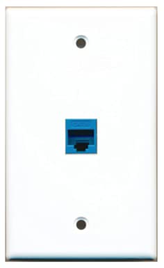 Riteav – 1 porta Ethernet CAT6 blu piastra decorativa