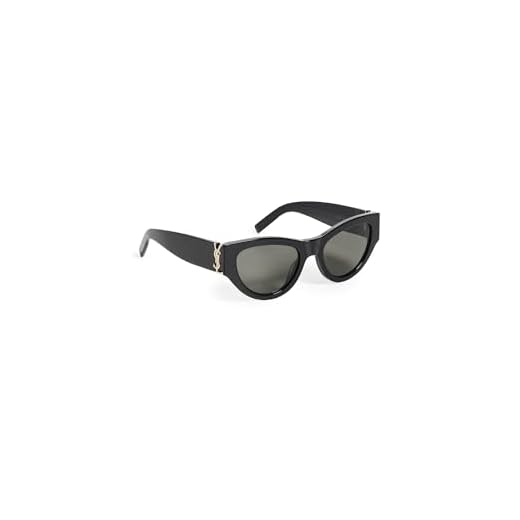 Saint Laurent Women's Glam Cat Eye Sunglasses, Black Black Grey, One Size