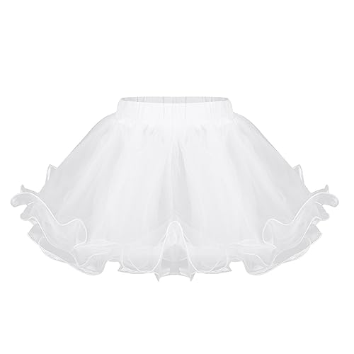 YiZYiF Little Girls Wedding Flower Girl Bouffant Half Slip Skirt 3 Layers Tutu Ruffles Crinoline Petticoat