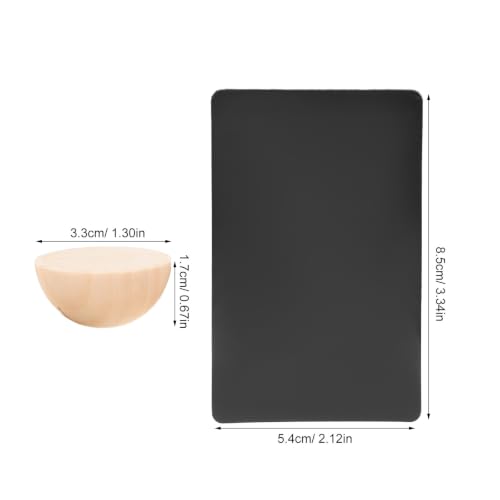 PATKAW Lot de 20 Porte-étiquettes de Table en Bois avec Cartes en PVC Noir, Supports Demi-sphériques en Bois pour réceptions de Mariage, étiquettes de Buffet, Affichage des Prix de café – vue 2