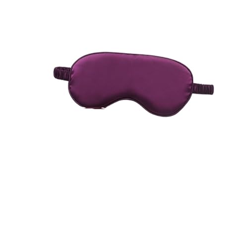 シルクスリーピングアイマスク、キャリングポーチバッグ旅行睡眠アイシェード女性男性昼寝カバー快適なアイパッチヘルプレスト(Dark purple)