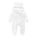 Children's Boys and Girls Outfit Loose Fleece Romper Long Sleeve 2025 Winter Jumpsuit Bear Hooded Fashion Coat White