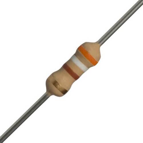 Image of BRANDED Carbon Film Resistor 1 /4 watt 4 Band Tolerance 5% - Total 100pcs Value (390 Ohms)
