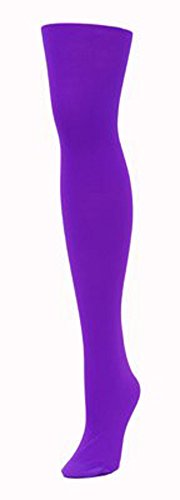Banner Bonnie Girls' Opaque Microfiber Dance Stockings School Uniform Footed Tights (12-14, Purple)2