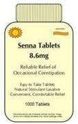 Senna-Gen Tablets by Generic Senokot - 1000 ea 2 Pack