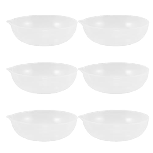 Angoily Juego de 6 Bandejas de Plástico Transparentes para Báscula de Cocina Platos de Pesaje para Alimentos y Laboratorio Marcas de Capacidad Compatibles y Reutilizables para