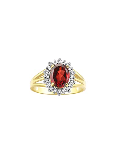 Image of Rylos Women's Yellow Gold Plated Silver Princess Diana Ring & Pendant Set. Gemstone & Diamonds, 9X7MM Birthstone. Matching Friendship Jewelry, Sizes 5-10.
