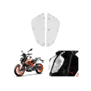 Mototrendz KTM Duke 390 Headlight Screen Protector | Clear White | Made in India