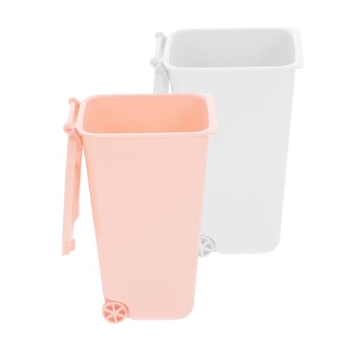 Parliky Mini Cestino Da Scrivania Coperchio 2 Pezzi in Pp Porta-bidone Della Spazzatura e Contenitore Per Penne Compatto Per Ufficio e Casa, Per Tavolo, Comodino, Viaggi