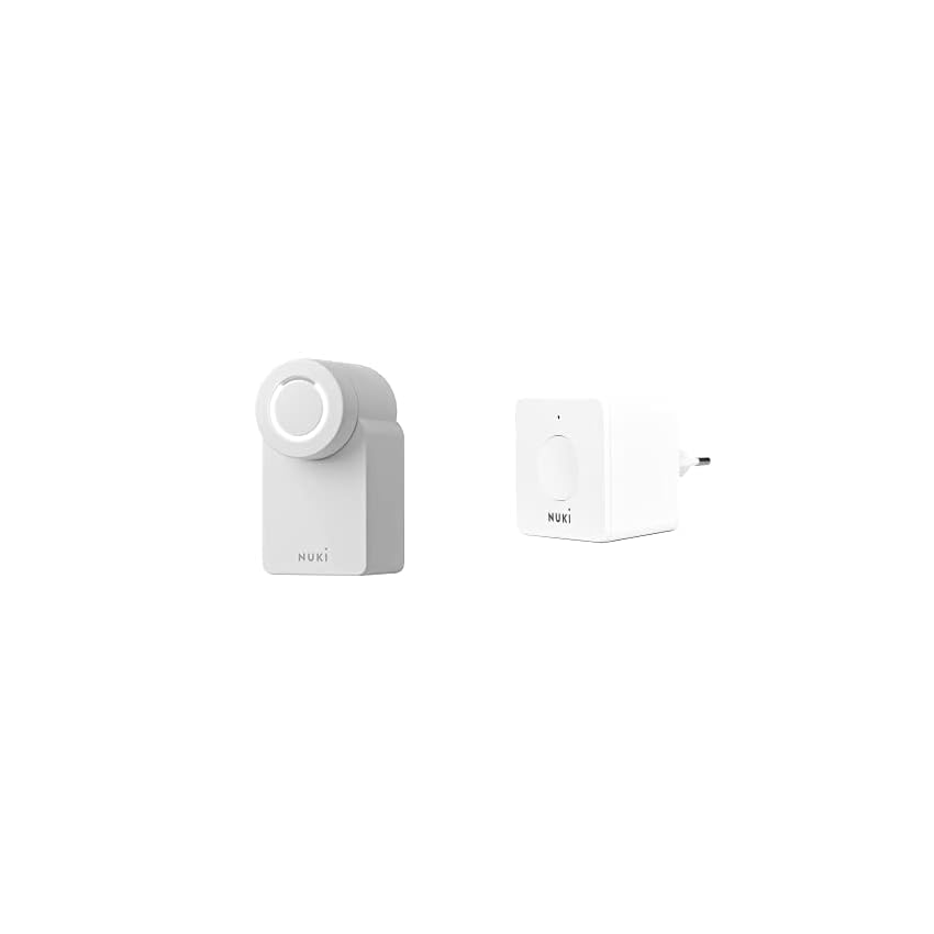 Immagine del prodotto Nuki Combo 3.0 (Smart Lock e Bridge), serratura elettronica bluetooth, apriporta con wifi, facile da installare, Amazon Alexa, Apple HomeKit, Google Home, Nuki Smart Home