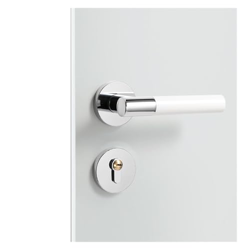 Serrure de porte de chambre blanche laiteuse silencieuse pour boiserie - 3