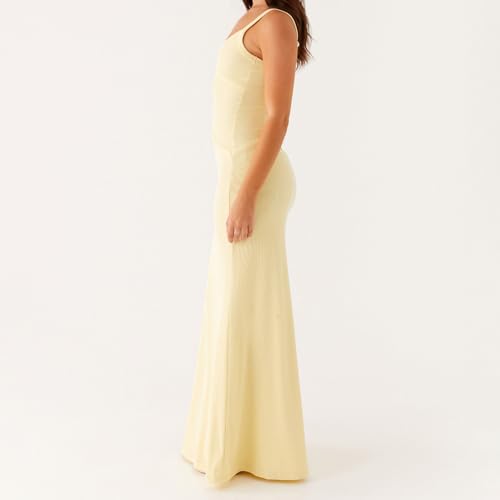 Image of Women Cut Out Maxi Dress Sleeveless Spaghetti Strap V Neck Backless Summer Bodycon Long Dress Party Dress