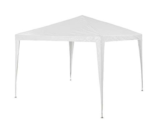 mws GR-DL-G7006 Gazebo da Giardino di Colore Bianco 3 x 3 Metri Telaio in Acciaio