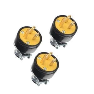 3 Pc 3-Prong Male Electrical Plug Heavy Duty Extension Cord Grounded Compatible with 32-5622-68 Part