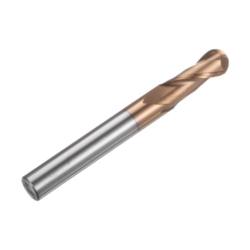 Image of HARFINGTON Ball Nose End Mill 2 Flute 3 /8 inch Diameter 3 /8 inch Shank Tungsten Carbide Spiral CNC Router Bits 1 inch Cutting Length Single End Ball Cutting Tool for Carving Engraving Grinding