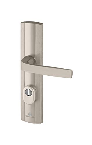 Bricard 9910151 Ensemble de Poignées Blindées sur Plaque Expression Béquille pour Porte d’Entrée (pour Cylindre Européen), Coloris INOX