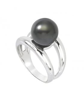 Bague Perle de Tahiti HAÏNA en argent 925, l'élégance intemporelle d'un bijou de prestige