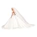 BARWA Wedding Dress with Veil White Princess Evening Party Clothes Wears Dress Outfit Set for 11.5 Inch Doll