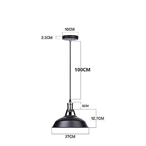 Luz colgante retro americana E27 y lámpara industrial negra para pasillo 5