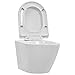 Produktbild vidaXL Wand WC ohne Spülrand Absenkautomatik Spülrandlos Soft Close Sitz Hänge-WC Wand Hänge Toilette Keramik Badezimmer Badmöbel Weiß