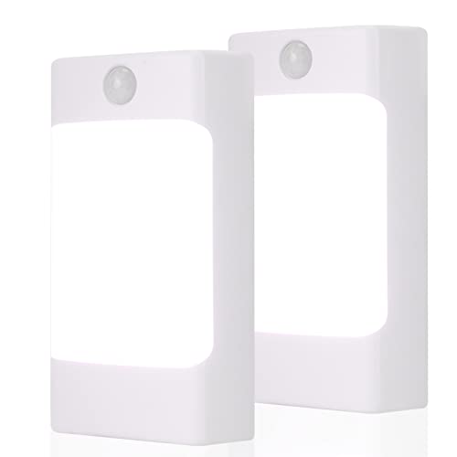 Wennyn 4-in-1 LED Night Light Emergency Backup Light Motion Sensor Dusk-to-Dawn Sensor Rechargeable Battery Operated 5000K Daylight White LED Flash Light for Home Power Failure Hurricane 2Pack