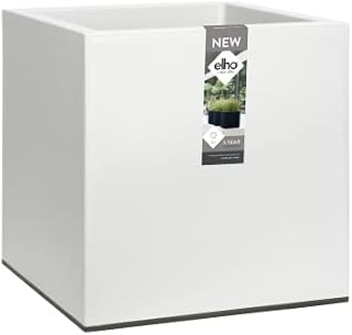 Elho Vivo Matt Finish 40 - Planter for Indoor & Outdoor - Ø 39.0 x H 41.0 cm - White/White