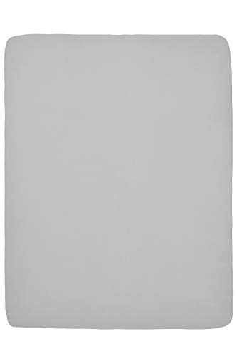 Meyco Baby Spannbettlaken für Laufgittermatratze - 75x95cm - Jersey Spannbetttuch - 100 % Baumwolle - Oeko Tex zertifiziert - Rundum-Gummizug, atmungsaktiv - Uni - Hellgrau