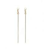 18K Gold Plated Letter Threader Earrings for Women, Dainty Long Chain Tassel Drop Earrings, Elegant Jewelry for Wedding, Party & Everyday Wear