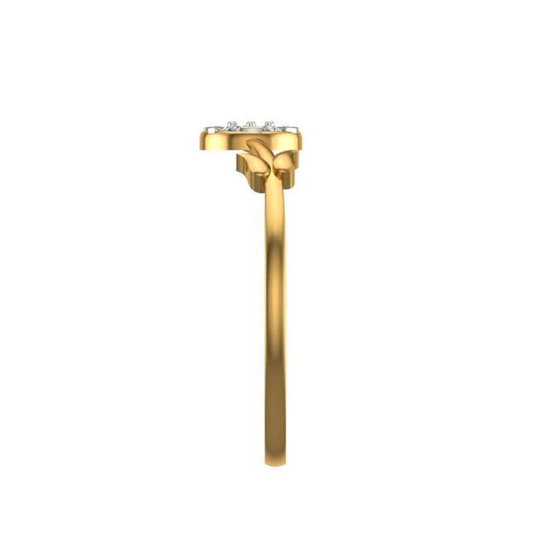 Image of DISHIS 18K(750) /14K(585) Yellow Diamond Flower Ring for Women