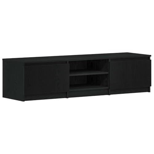 vidaXL Mobile TV Rovere Nero 140x40x36 cm in Legno Multistrato, Mobile TV, credenza TV, Armadio Hi-Fi, banco TV, Mobile Porta TV, Mobile multimediale