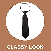 Osking Ties Kids Boys Adjustable Pre-Tied Satin Necktie for Toddler Youth Children School Uniform Wedding Graduation Formal Party Gift Black Plain Age 6 to 10 Years 1