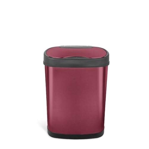 Caneca de basura ovalada roja con sensor de movimiento 3.9 gal miniatura 3