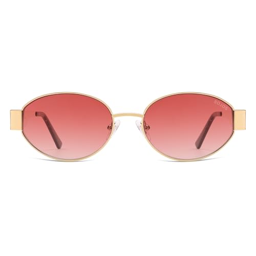 Image of SOJOS Retro Oval Sunglasses for Women Trendy Classic Shades UV400 Protection SJ1256