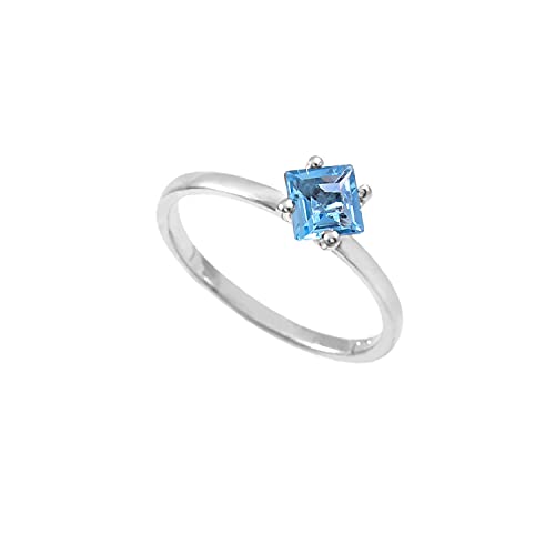 Bague topaze bleue suisse naturelle pour illuminer vos tenues d'été et soirées en argent