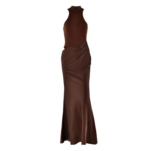 Robe maxi moulante avec col roulé et volants pour sculpter votre silhouette
