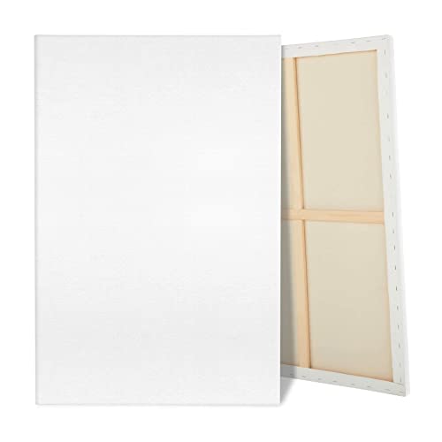 Large Canvas for Painting 2 Pack 30x40 White Pre Stretched Canvases Fivefold Primed 100% Cotton Big Blank Canvas Boards Art Supplies for Acrylic Pouring Oil Watercolor Painting & Wet Art Media