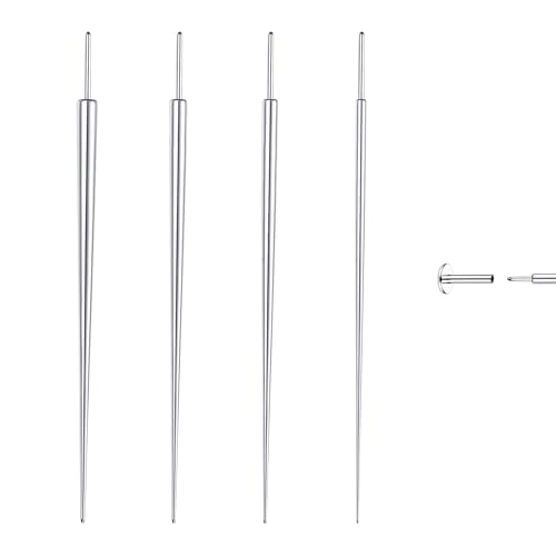 GEMQUEEN Piercing Taper Insertion Tool Set - Flat Back Earrings Applicator Tool 14G 16G 18G 20G Stainless Steel Threadless Insertion Pin Assistant Tool Body Piercing Kit for Ear Nose Lip Eyebrow